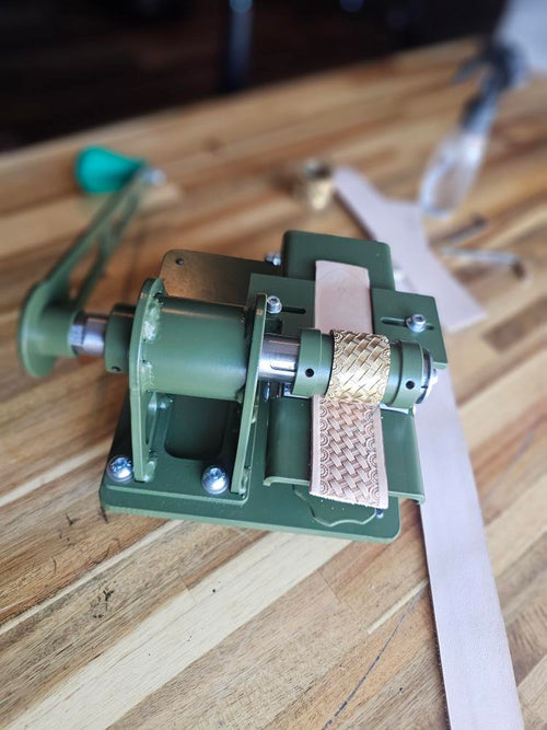 Green Leather belt maker embosing machine