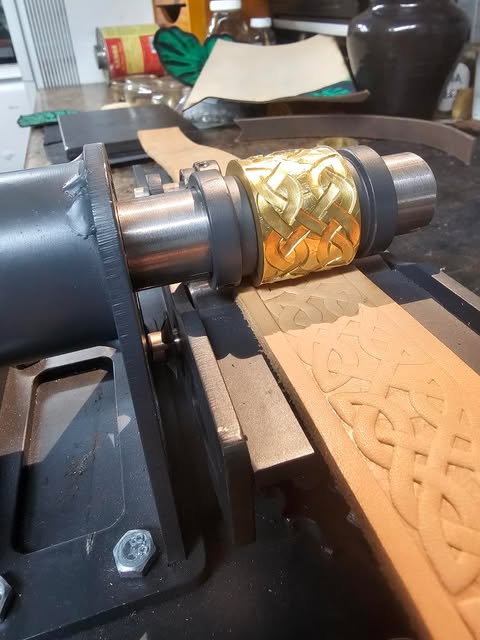 leather belt embossing machine with brass roller
